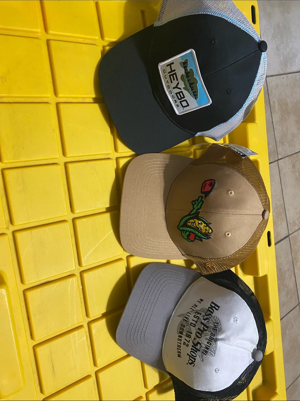 3 for 1 sample hats Heybo Black and White Mesh Trucker Hat